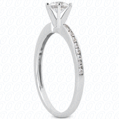 14 Karat White Gold  Cut Diamond Unique Engagement Ring 