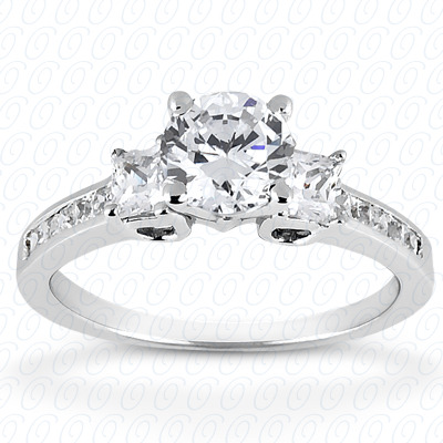 14 Karat White Gold  Cut Diamond Unique Engagement Ring 