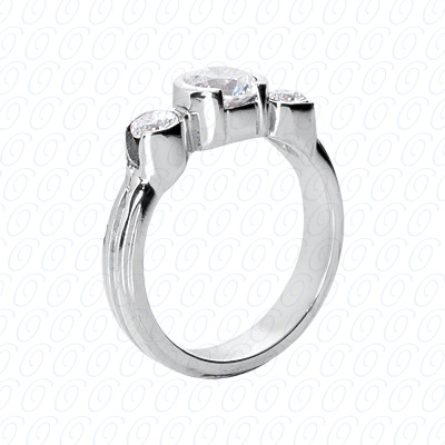 14 Karat White Gold  Cut Diamond Unique Engagement Ring 