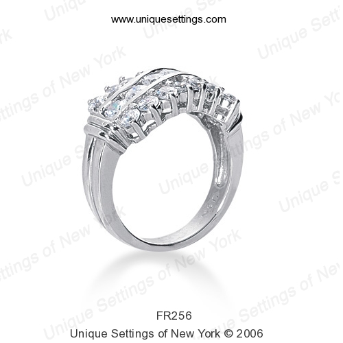 14 Karat White Gold  Cut Diamond Unique Engagement Ring 