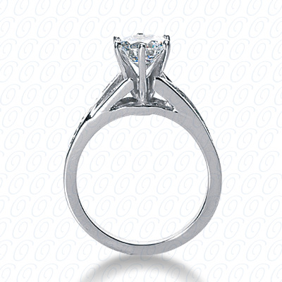 14 Karat White Gold  Cut Diamond Unique Engagement Ring 