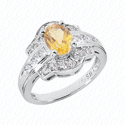 14 Karat White Gold  Cut Diamond Unique Engagement Ring 