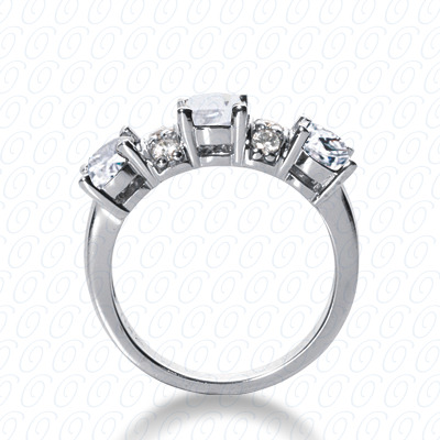 14 Karat White Gold  Cut Diamond Unique Engagement Ring 