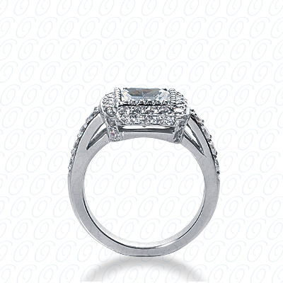 14 Karat White Gold  Cut Diamond Unique Engagement Ring 