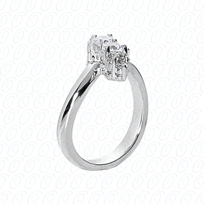 14 Karat White Gold  Cut Diamond Unique Engagement Ring 
