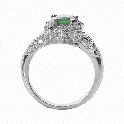 14 Karat White Gold  Cut Diamond Unique Engagement Ring 