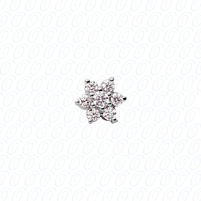 14 Karat White Gold  Cut Diamond Unique Engagement Ring 