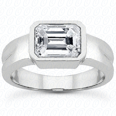 14 Karat White Gold  Cut Diamond Unique Engagement Ring 
