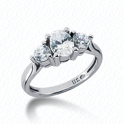 14KP Combination Cut Diamond Unique <br>Engagement Ring 0.50 CT. Three Stones Style