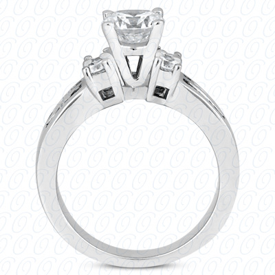 14 Karat White Gold  Cut Diamond Unique Engagement Ring 