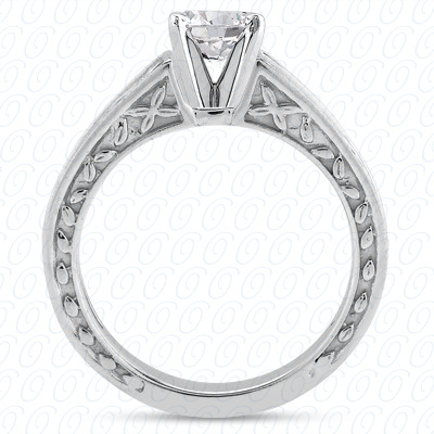 14 Karat White Gold  Cut Diamond Unique Engagement Ring 