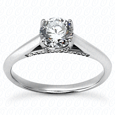 14 Karat White Gold  Cut Diamond Unique Engagement Ring 