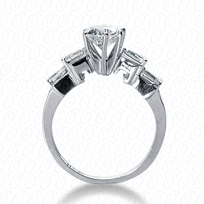 14 Karat White Gold  Cut Diamond Unique Engagement Ring 
