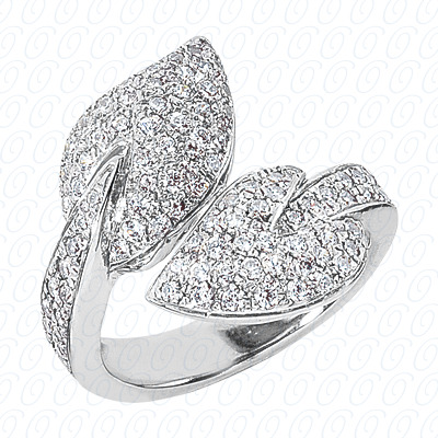 14 Karat White Gold  Cut Diamond Unique Engagement Ring 