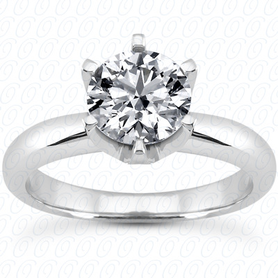 14 Karat White Gold  Cut Diamond Unique Engagement Ring 