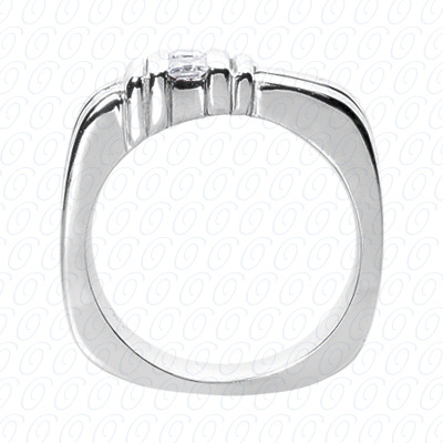 14 Karat White Gold  Cut Diamond Unique Engagement Ring 