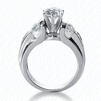 14 Karat White Gold  Cut Diamond Unique Engagement Ring 