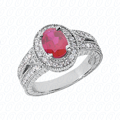 14 Karat White Gold  Cut Diamond Unique Engagement Ring 