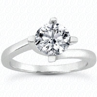 14 Karat White Gold  Cut Diamond Unique Engagement Ring 
