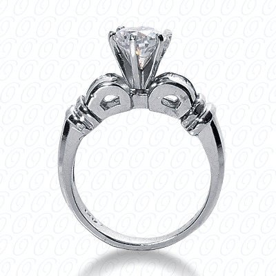 14 Karat White Gold  Cut Diamond Unique Engagement Ring 