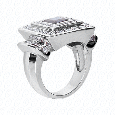 14 Karat White Gold  Cut Diamond Unique Engagement Ring 