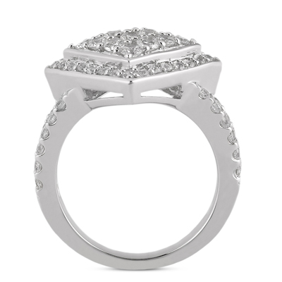14 Karat White Gold  Cut Diamond Unique Engagement Ring 
