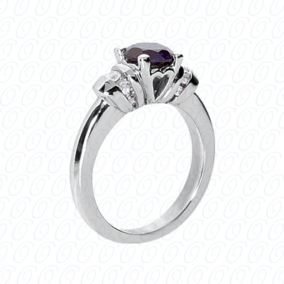 14 Karat White Gold  Cut Diamond Unique Engagement Ring 