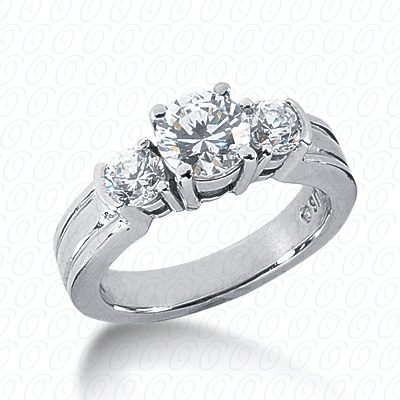 14KP Round  Cut Diamond Unique Engagement Ring 0.60 CT.