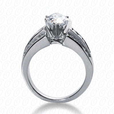 14 Karat White Gold  Cut Diamond Unique Engagement Ring 
