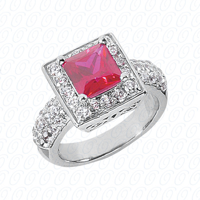14 Karat White Gold  Cut Diamond Unique Engagement Ring 