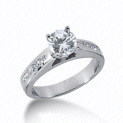 14 Karat White Gold  Cut Diamond Unique Engagement Ring 