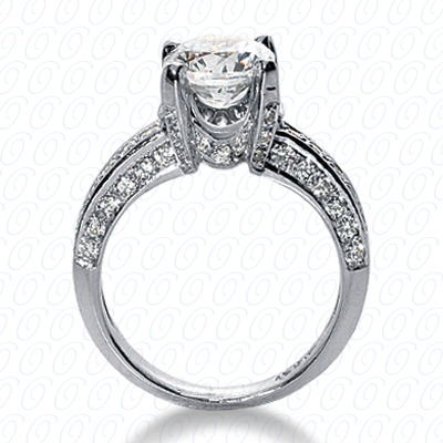14 Karat White Gold  Cut Diamond Unique Engagement Ring 