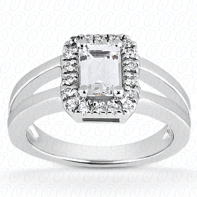 14 Karat White Gold  Cut Diamond Unique Engagement Ring 