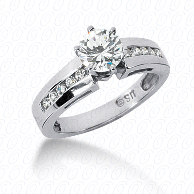 14 Karat White Gold  Cut Diamond Unique Engagement Ring 