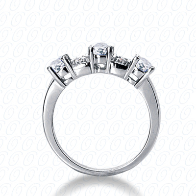 14 Karat White Gold  Cut Diamond Unique Engagement Ring 