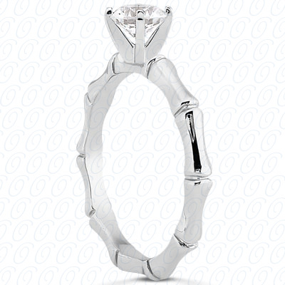14 Karat White Gold  Cut Diamond Unique Engagement Ring 