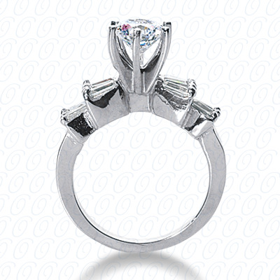 14 Karat White Gold  Cut Diamond Unique Engagement Ring 