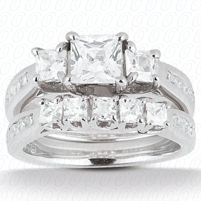14 Karat White Gold  Cut Diamond Unique Engagement Ring 