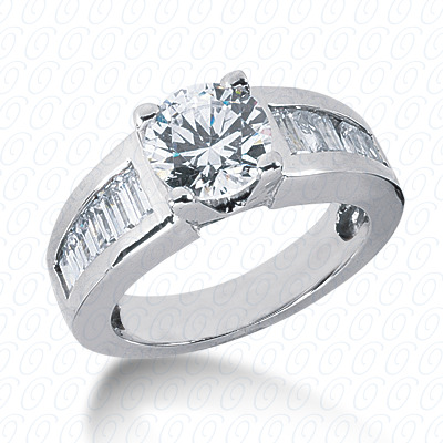 14 Karat White Gold  Cut Diamond Unique Engagement Ring 