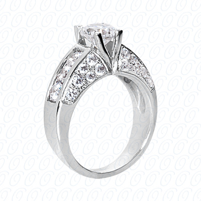 14 Karat White Gold  Cut Diamond Unique Engagement Ring 