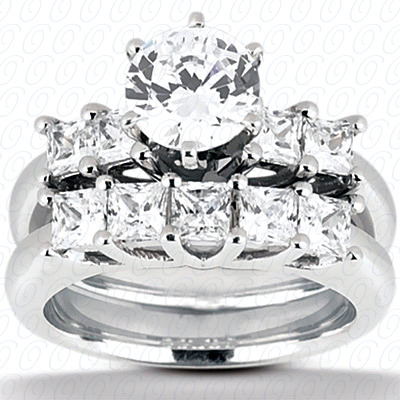 14 Karat White Gold  Cut Diamond Unique Engagement Ring 