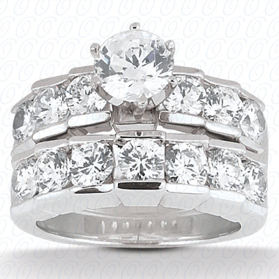 14 Karat White Gold  Cut Diamond Unique Engagement Ring 
