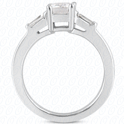14 Karat White Gold  Cut Diamond Unique Engagement Ring 