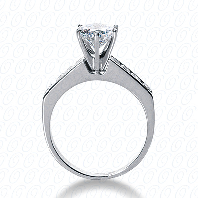 14 Karat White Gold  Cut Diamond Unique Engagement Ring 