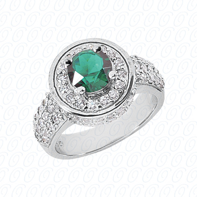 14 Karat White Gold  Cut Diamond Unique Engagement Ring 