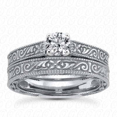 14 Karat White Gold  Cut Diamond Unique Engagement Ring 