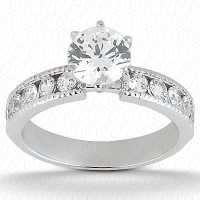 14 Karat White Gold  Cut Diamond Unique Engagement Ring 