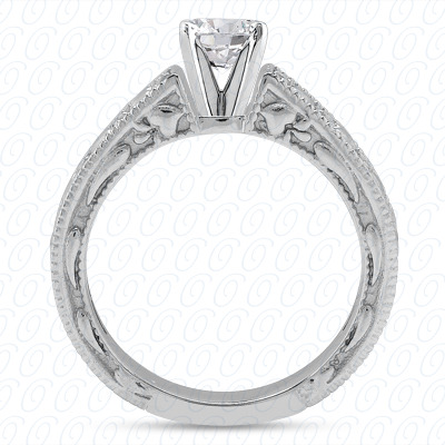 14 Karat White Gold  Cut Diamond Unique Engagement Ring 