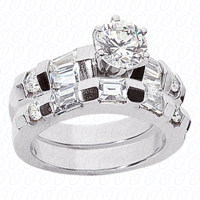 14 Karat White Gold  Cut Diamond Unique Engagement Ring 
