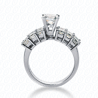 14 Karat White Gold  Cut Diamond Unique Engagement Ring 